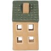 Clayre & Eef 6CE2307 Kandelaar Huis 6x6x11 cm Beige/Groen