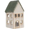 Clayre & Eef 6CE2308 Kandelaar Huis 7x7x13 cm Grijs-Groen