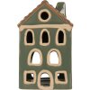 Clayre & Eef 6CE2309 Kandelaar Huis Groen Bruin 9x8x15 cm
