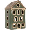 Clayre & Eef 6CE2309 Kandelaar Huis Groen Bruin 9x8x15 cm