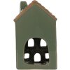 Clayre & Eef 6CE2309 Kandelaar Huis Groen Bruin 9x8x15 cm