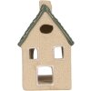 Clayre & Eef 6CE2310 Kandelaar Huis 8x11x14 cm Beige-Groen