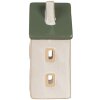 Clayre & Eef Kandelaar Huis Beige Groen 9x8x18cm