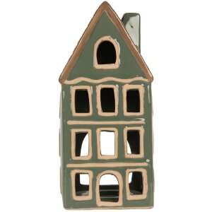 Clayre & Eef 6CE2312 Kandelaar Huis 9x8x19 cm Groen
