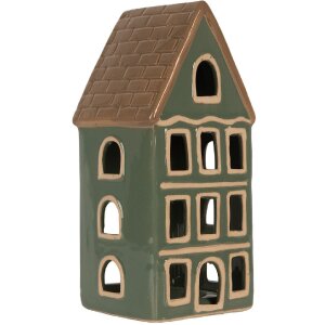 Clayre & Eef 6CE2312 Kandelaar Huis 9x8x19 cm Groen