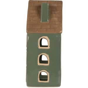 Clayre & Eef 6CE2312 Kandelaar Huis 9x8x19 cm Groen