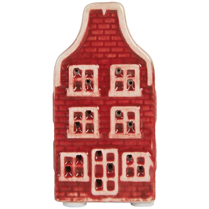 Clayre & Eef 6CE2297 Decoratiehuis met LED 4x4x8 cm