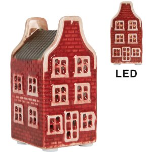 Clayre & Eef 6CE2297 Decoratiehuis met LED 4x4x8 cm