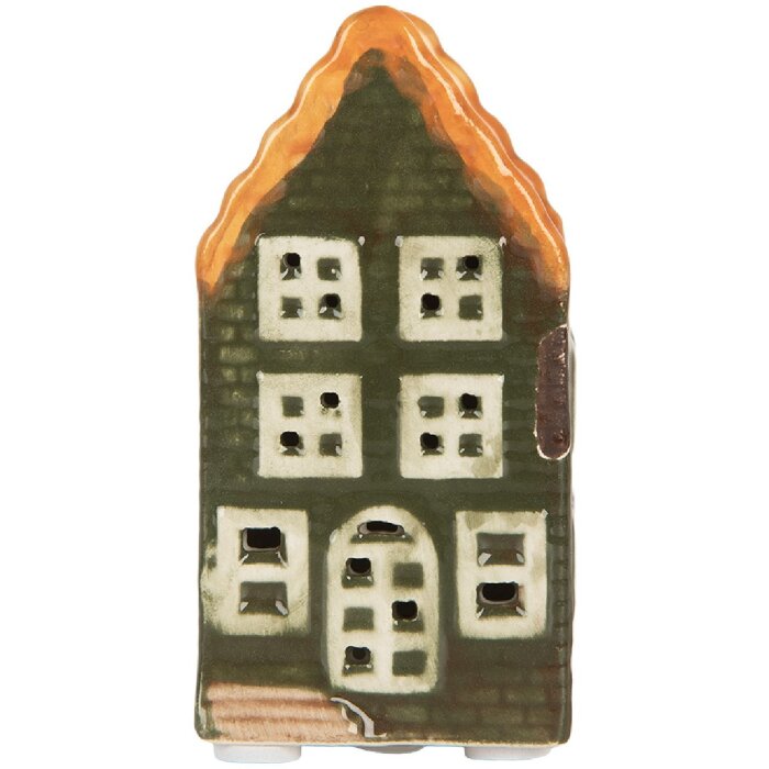 Clayre & Eef 6CE2300 Decoratie Huis met LED 4x4x8 cm