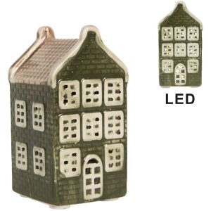 Clayre & Eef 6CE2303 Decoratie Huis met LED 4x4x8 cm