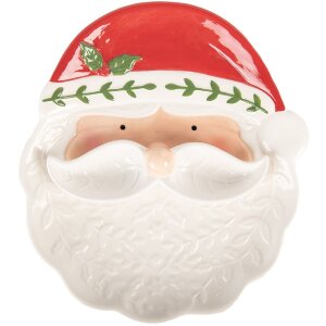 Clayre & Eef 6CE2365 Schaal 29x26x5 cm Wit Rood Landhuisstijl