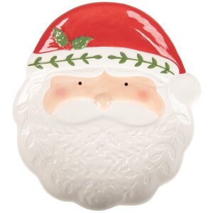 Clayre & Eef 6CE2365 Schaal 29x26x5 cm Wit Rood Landhuisstijl