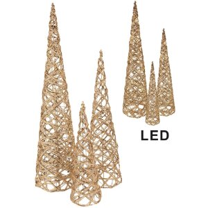 Clayre & Eef 50827 Decoratieve LED Kegel Set (3x)...