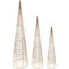 Clayre & Eef 50828 Decoratieve LED Kegel Set 3 Ø20x80/16x60/11x40 cm