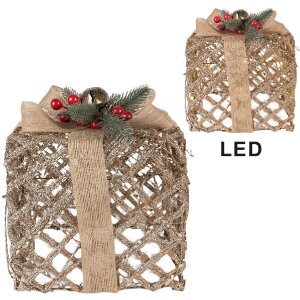 Clayre & Eef 66308 Decoratie Geschenk LED 3-delige...