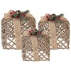 Clayre & Eef 66308 Decoratie Geschenk LED 3-delige Set Goudkleurig