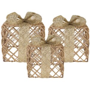 Clayre & Eef 66311 Decoratie Geschenk LED 3-delig...