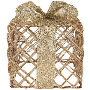 Clayre & Eef 66311 Decoratie Geschenk LED 3-delig Goudkleurig
