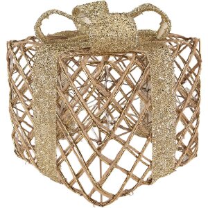 Clayre & Eef 66311 Decoratie Geschenk LED 3-delig Goudkleurig