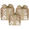 Clayre & Eef 66311 Decoratie Geschenk LED 3-delig Goudkleurig