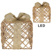 Clayre & Eef 66311 Decoratie Geschenk LED 3-delig Goudkleurig