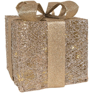 Clayre & Eef 66312 Decoratie Geschenkset LED 3-delig Goudkleurig