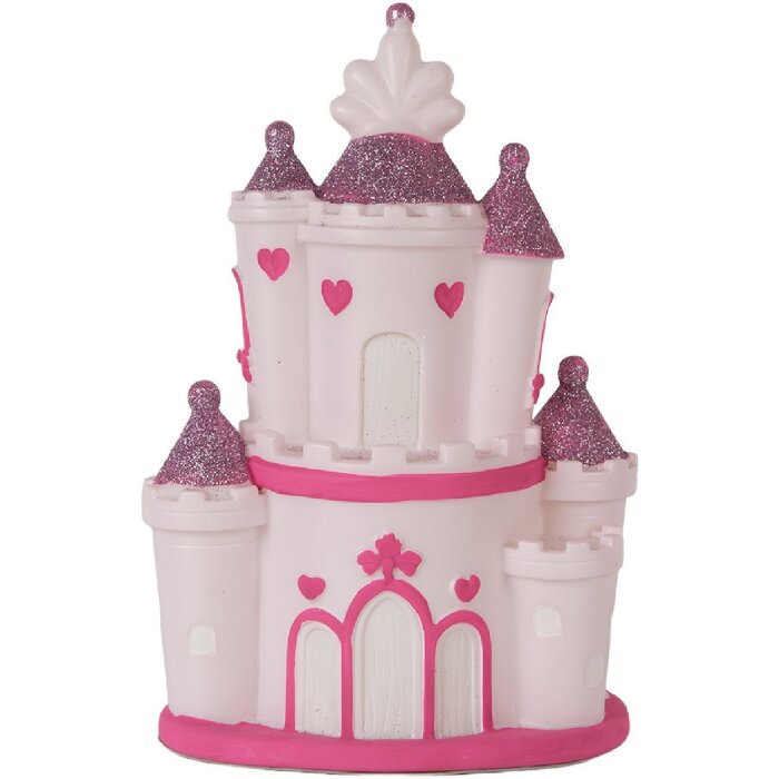 Clayre & Eef Nachtlampje Kasteel LED 16x11x24 cm Roze Paars