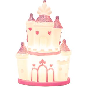 Clayre & Eef Nachtlampje Kasteel LED 16x11x24 cm Roze...