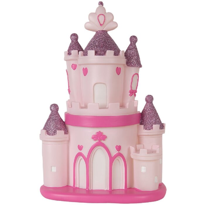 Clayre & Eef 6LMP803 Nachtlampje Kasteel LED 23x16x35 cm Roze Paars