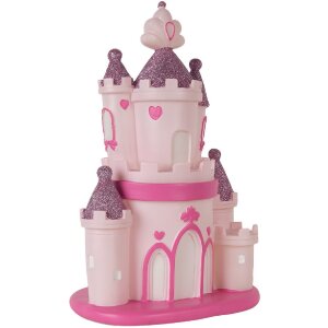 Clayre & Eef 6LMP803 Nachtlampje Kasteel LED 23x16x35 cm Roze Paars
