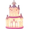 Clayre & Eef 6LMP803 Nachtlampje Kasteel LED 23x16x35 cm Roze Paars