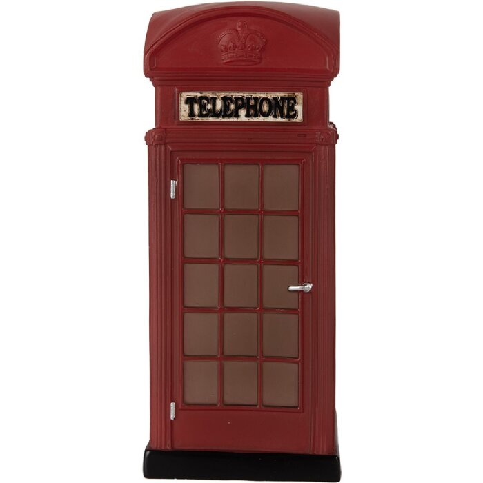 Clayre & Eef 6LMP813 Nachtlampje Telefooncel LED 10x10x23 cm Rood-Bruin