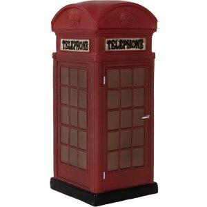 Clayre & Eef 6LMP813 Nachtlampje Telefooncel LED 10x10x23 cm Rood-Bruin
