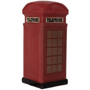 Clayre & Eef 6LMP813 Nachtlampje Telefooncel LED 10x10x23 cm Rood-Bruin