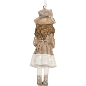 Clayre & Eef Decoratiehanger Kind 5x4x12 cm Beige Roze