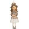 Clayre & Eef Decoratiehanger Kind 5x4x12 cm Beige Roze