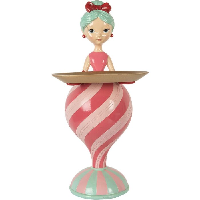 Clayre & Eef 6PR5796 Decoratie Kind met Schaal Roze Groen 22x20x46 cm