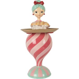 Clayre & Eef 6PR5796 Decoratie Kind met Schaal Roze Groen 22x20x46 cm