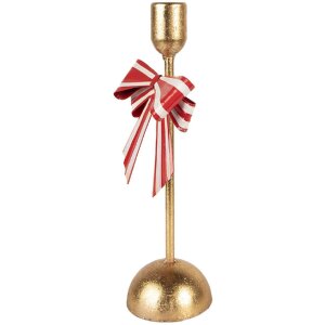 Clayre & Eef 6Y5941 Kandelaar 11x9x28 cm Goudkleurig Rood