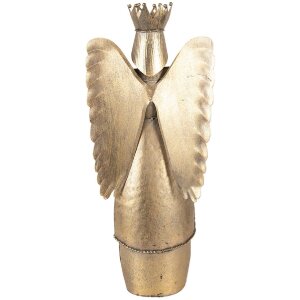 Clayre & Eef 6Y5943 Decoratie Engel 17x10x39 cm bruin