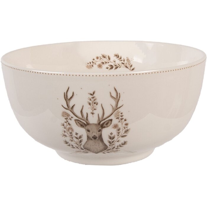 Clayre & Eef Schaal Ø 14x7 cm 500 ml Beige-Bruin