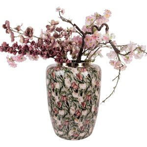 Clayre & Eef 66377 Decoratieve Vaas Grijs-Roze 33x44 cm