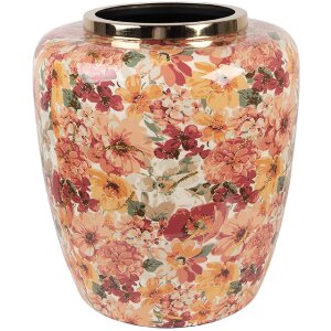 Clayre & Eef 66378 Decoratieve Vaas Ø 33x36 cm Beige-Oranje