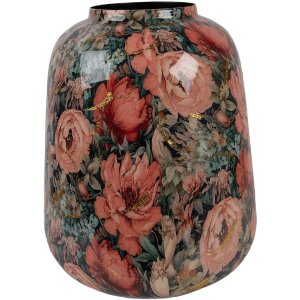 Clayre & Eef 66384 Decoratieve Vaas Roze Groen Ø 21x25 cm
