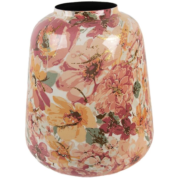 Clayre & Eef 66385 Decoratieve Vaas Roze Grijs 35x52 cm