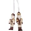 Clayre & Eef 6CE2261 Decoratieve Hangfiguren Notenkraker Set van 2 Beige/Rood