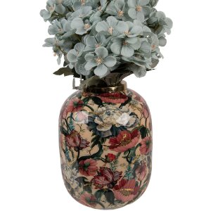 Clayre & Eef 66390 Decoratieve Vaas Ø 17x22 cm Beige-Roze