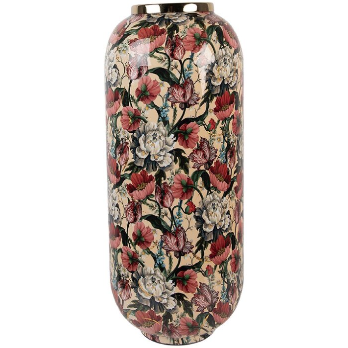 Clayre & Eef 66393 Decoratieve Vaas Ø 21x50 cm Beige Roze