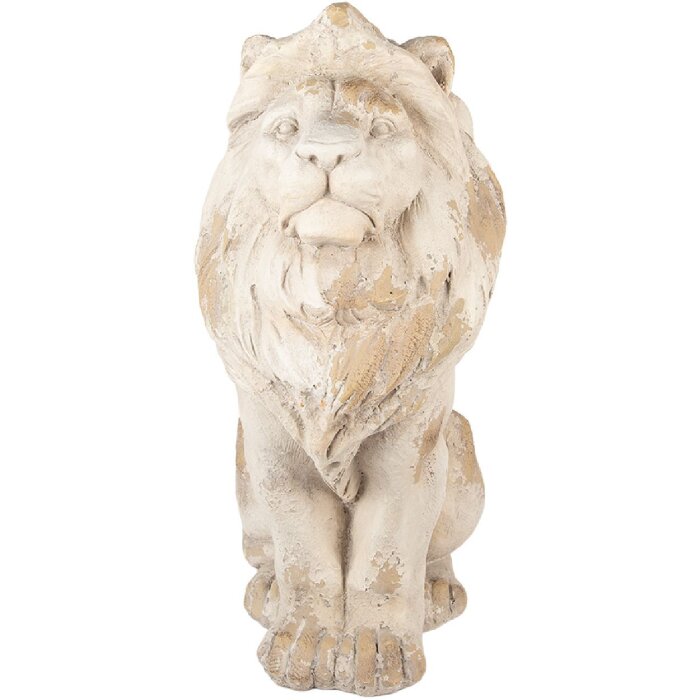 Clayre & Eef 5MG0080 Decoratie Leeuw 50x30x62 cm Beige/Bruin