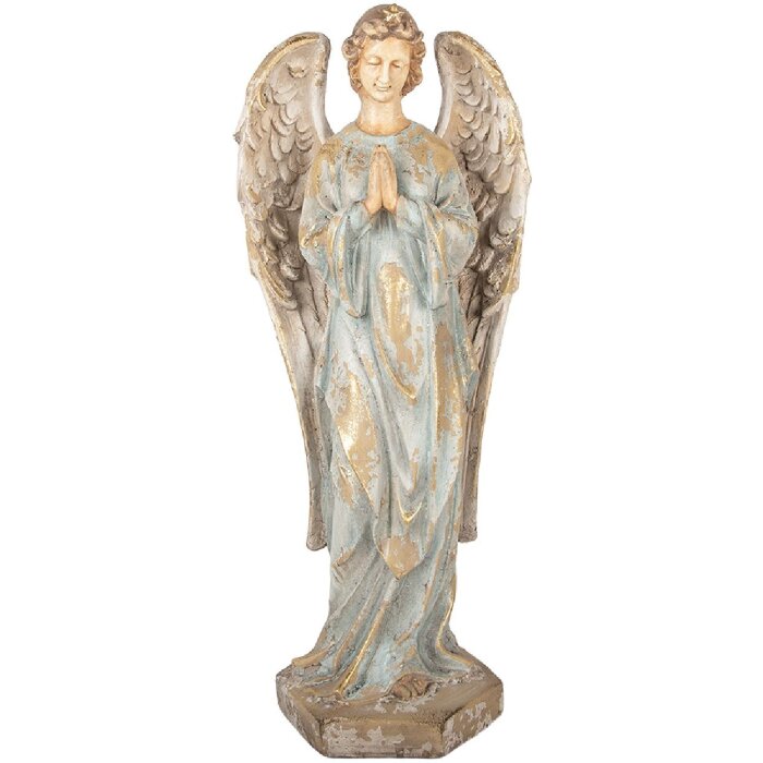 Clayre & Eef 5MG0082 Decoratie Engel 28x20x70 cm Beige/Grijs